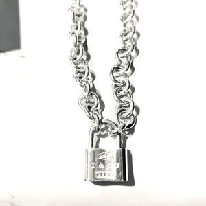 Tiffany sterling silver padlock necklace
